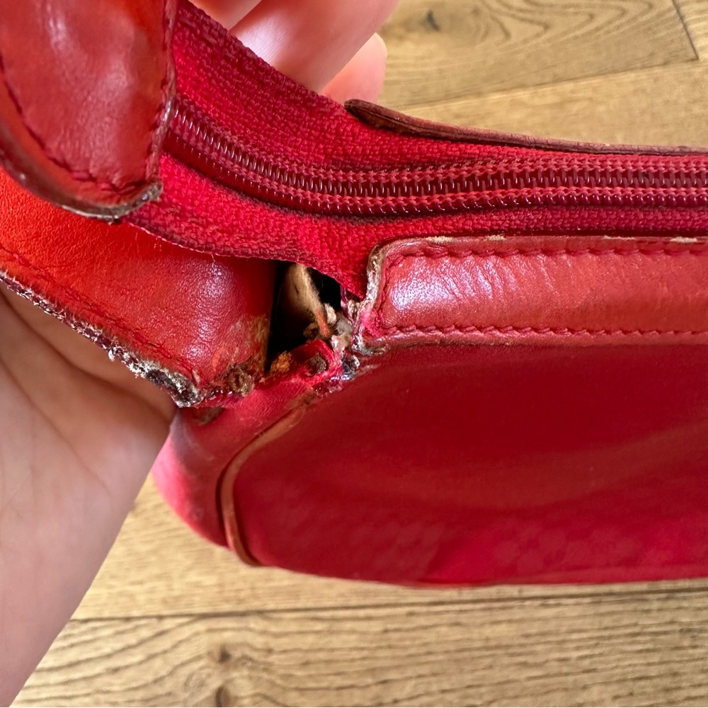 VINTAGE GUCCI Red Shoulder Bag GG Monogram See Pics For Condition - Picture 7 of 15